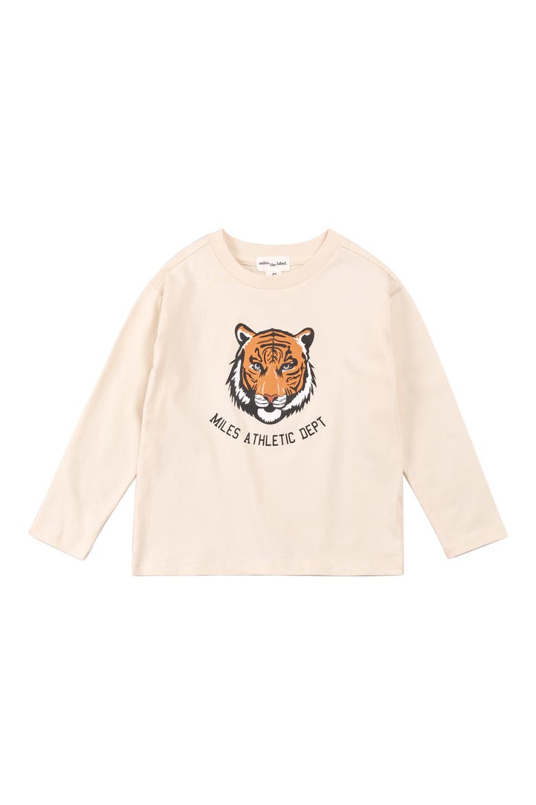 Kids' Miles Athletic Dept. Long Sleeve Organic Cotton Graphic T-Shirt, Main, color, BEIGE