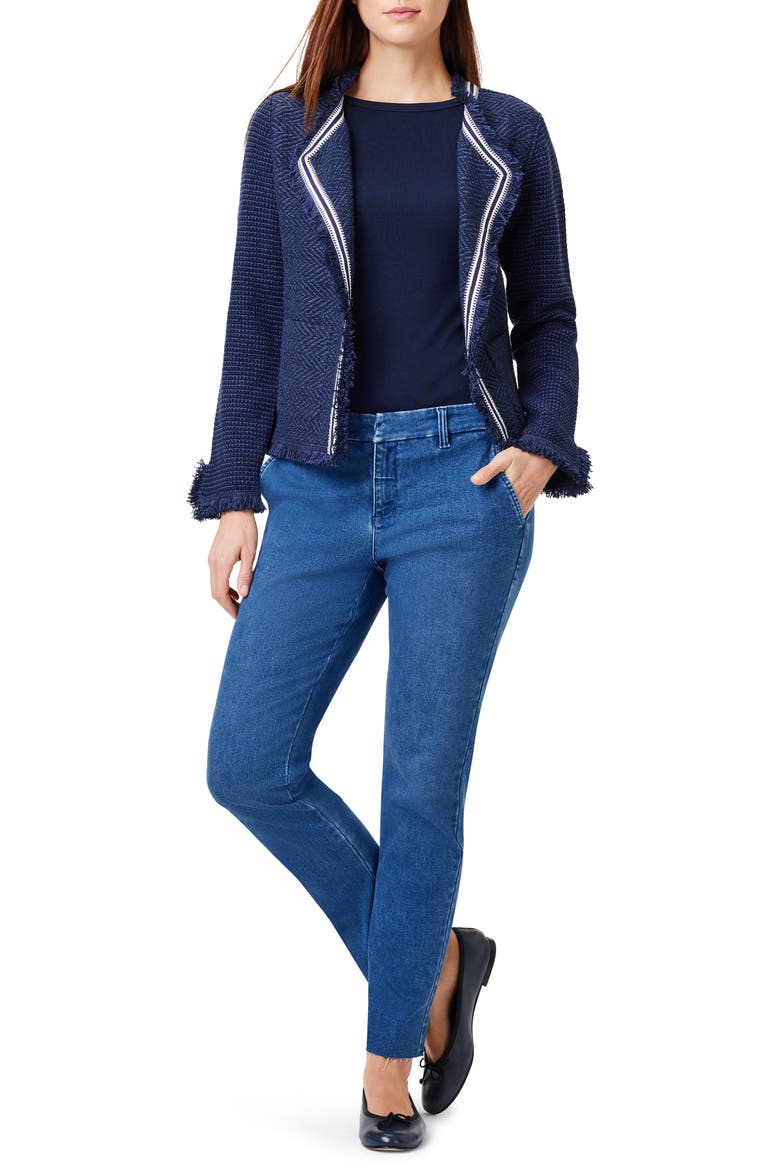 Raw Hem Ankle Straight Leg Trouser Jeans, Alternate, color, GULFSTREAM