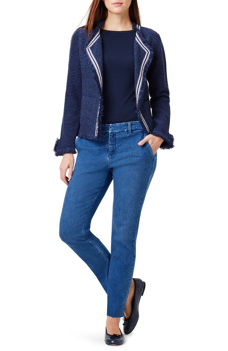 NIC+ZOE Raw Hem Ankle Straight Leg Trouser Jeans, Alternate, color, 