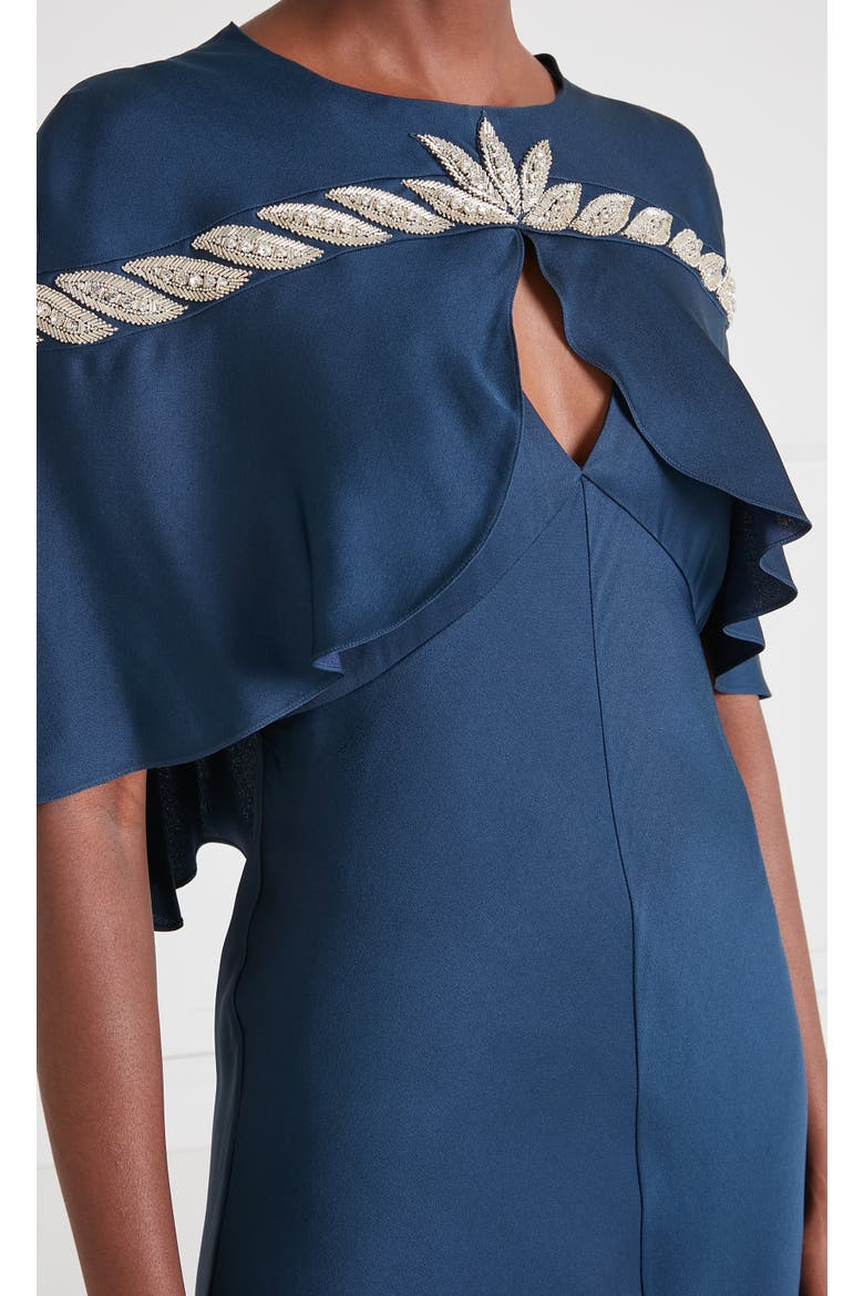 Vine Cape Gown, Alternate, color, Midnight