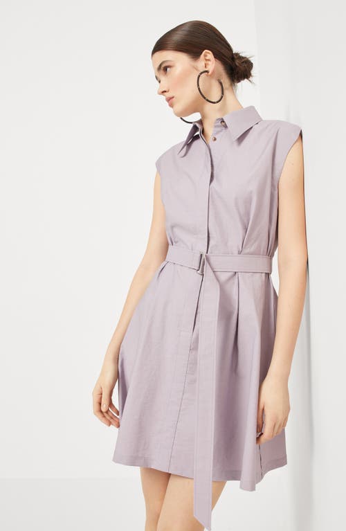 Brunello Cucinelli Mini Chemisier Dress With Monili In Lilac
