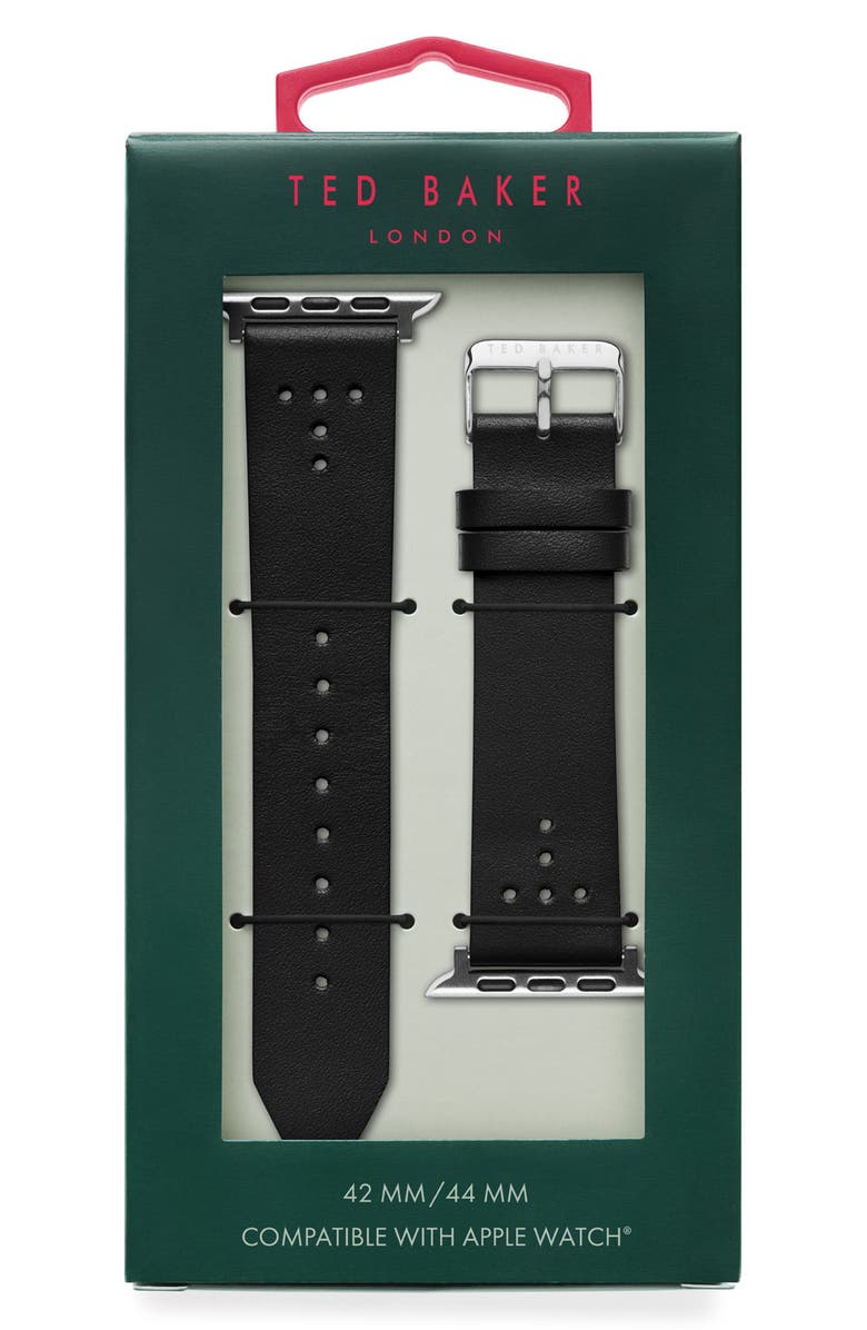 Ted Baker London Leather Apple Watch<sup>®</sup> Watchband, Alternate, color,