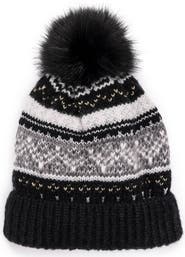 MUK LUKS Women's Cuff Knit Beanie with Pom
