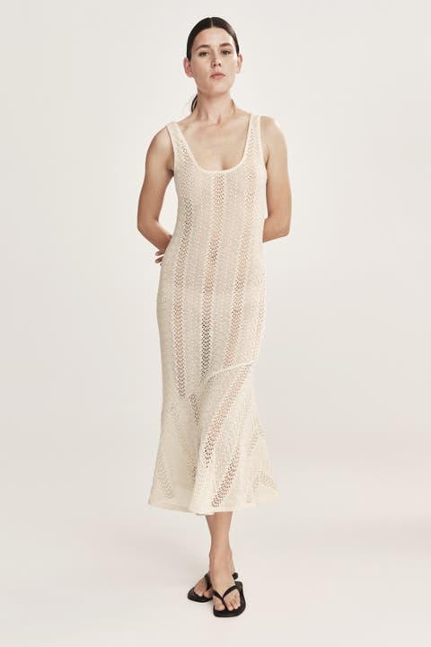 Crochet-look Midi Dress