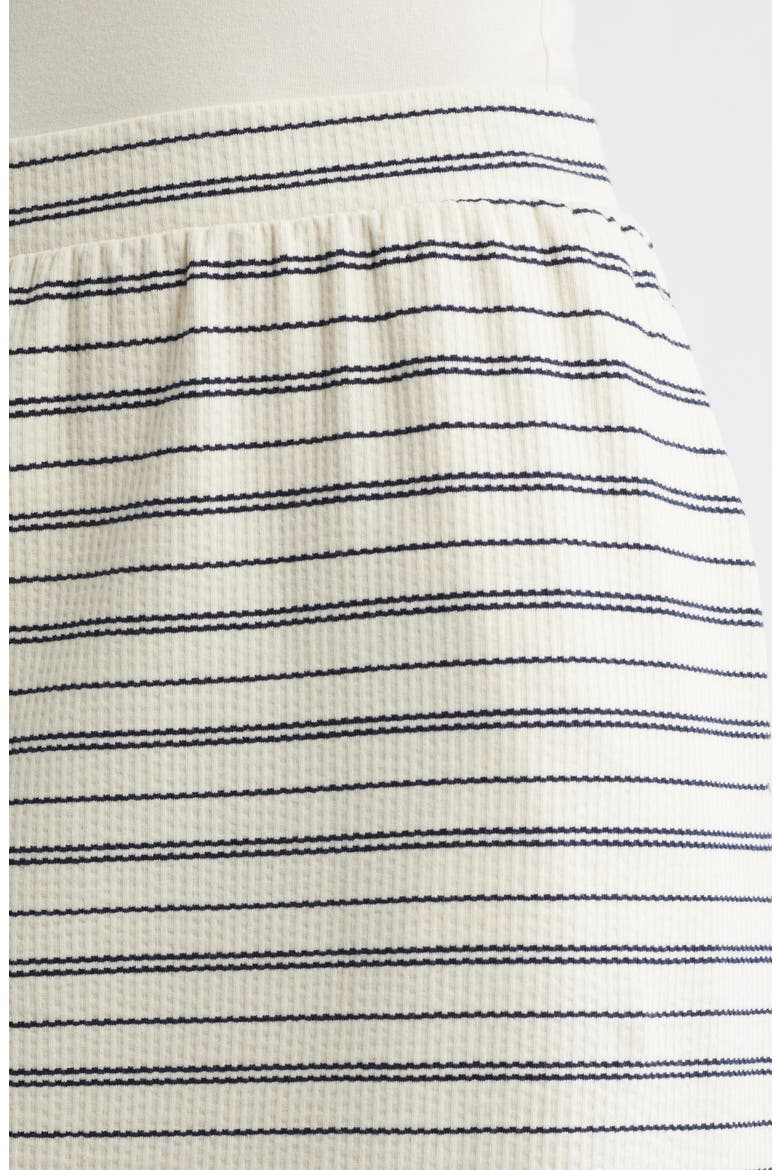 Stripe Cotton Blend Knit A-Line Midi Skirt, Alternate, color, IVORY- NAVY STRIPE