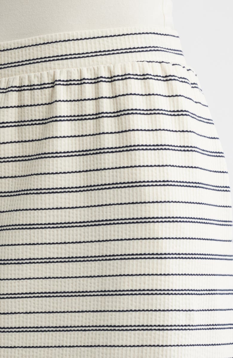 Caslon<sup>®</sup> Stripe Cotton Blend Knit A-Line Midi Skirt, Alternate, color, Ivory- Navy Stripe