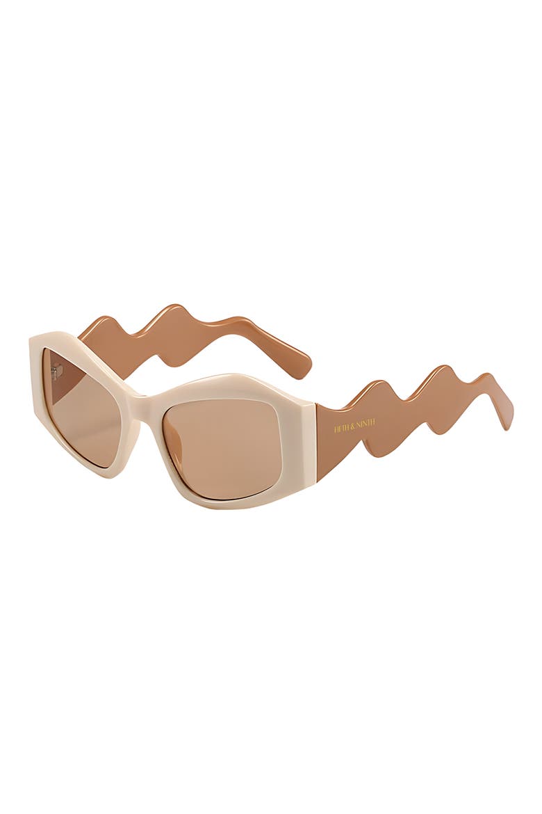 Jade 53mm Polarized Rectangular Sunglasses, Alternate, color, TAN / CHAMPAGNE
