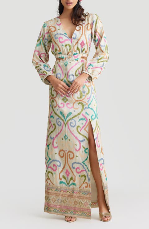 Blaire Embellished Long Sleeve Maxi Dress