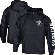 Champion Men's Champion Black Las Vegas Raiders Packable Hooded Windbreaker Half-Zip Jacket