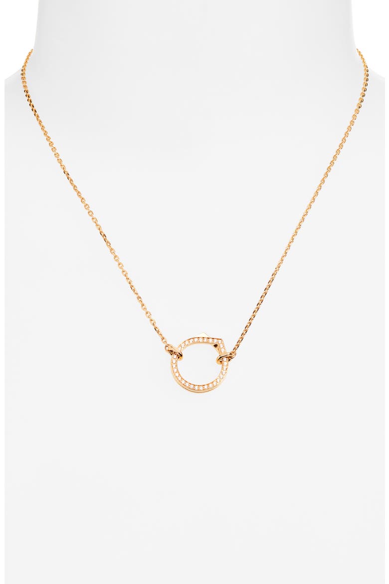 Antifer Diamond Pavé Pendant Necklace, Alternate, color, ROSE GOLD