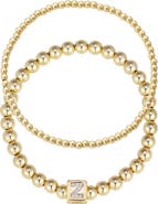Adornia Set of 2 Gold Plated Stretch Bracelets