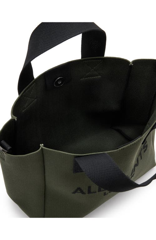Allsaints Womens Olive Green Izzy Mini Logo-jacquard Recycled-polyester Tot In Olive Green