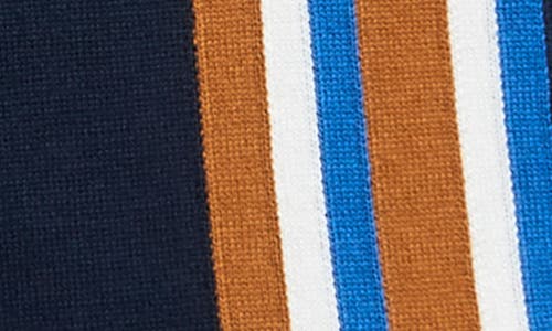 Ben Sherman Vertical Stripe Organic Cotton Polo Sweater In Blue