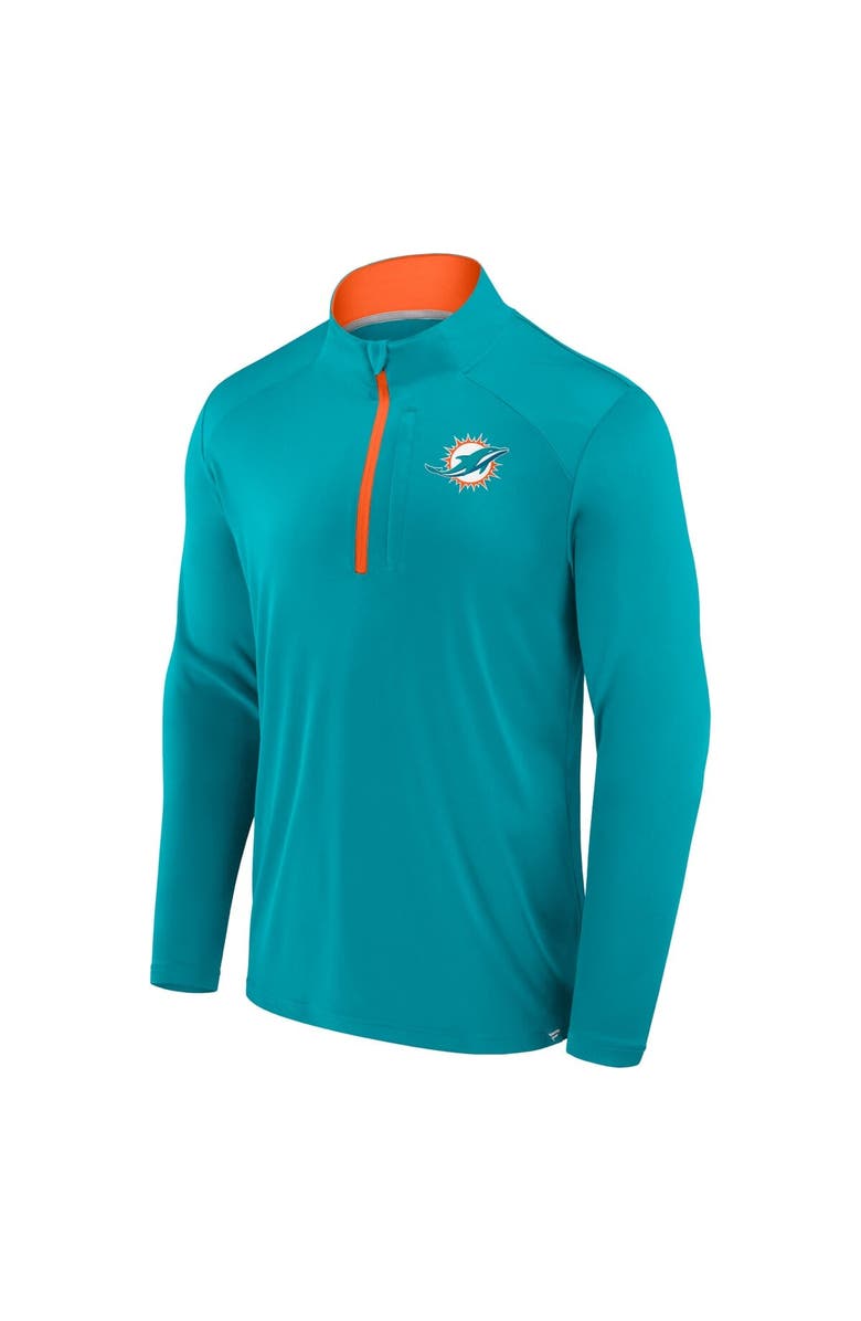 FANATICS Men's Fanatics Aqua Miami Dolphins Defender Long Sleeve Quarter-Zip Jacket, Alternate, color, 