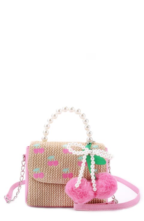 Kids' Embroidered Cherry Crossbody Bag & Charm Set