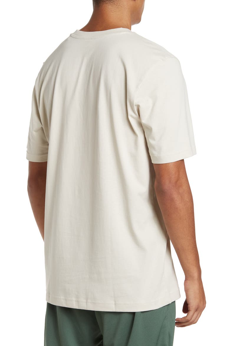 Essentials Badge of Sport Logo T-Shirt, Alternate, color, ALUMINA/ WHITE