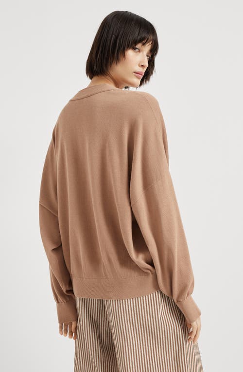 Brunello Cucinelli Cotton Sweater In Rust Brown
