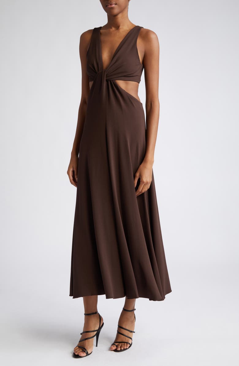 Michael Kors Collection Matte Jersey Cutout Dress, Alternate, color, 