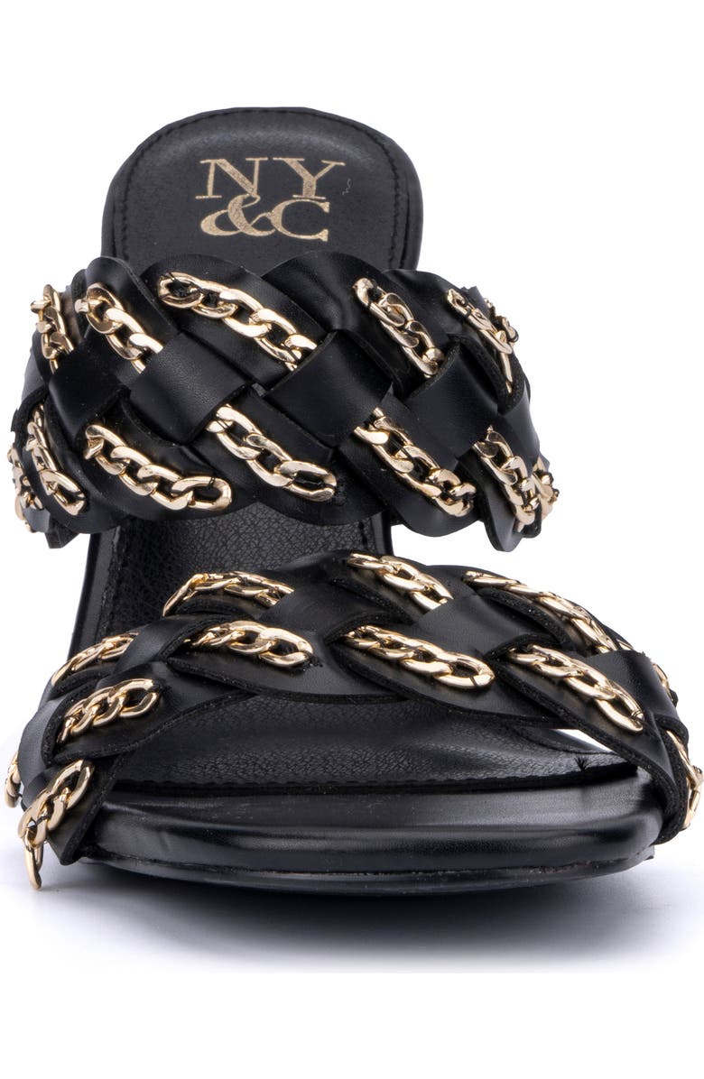 NEW YORK AND COMPANY Courtney Chain Sandal, Alternate, color, Black