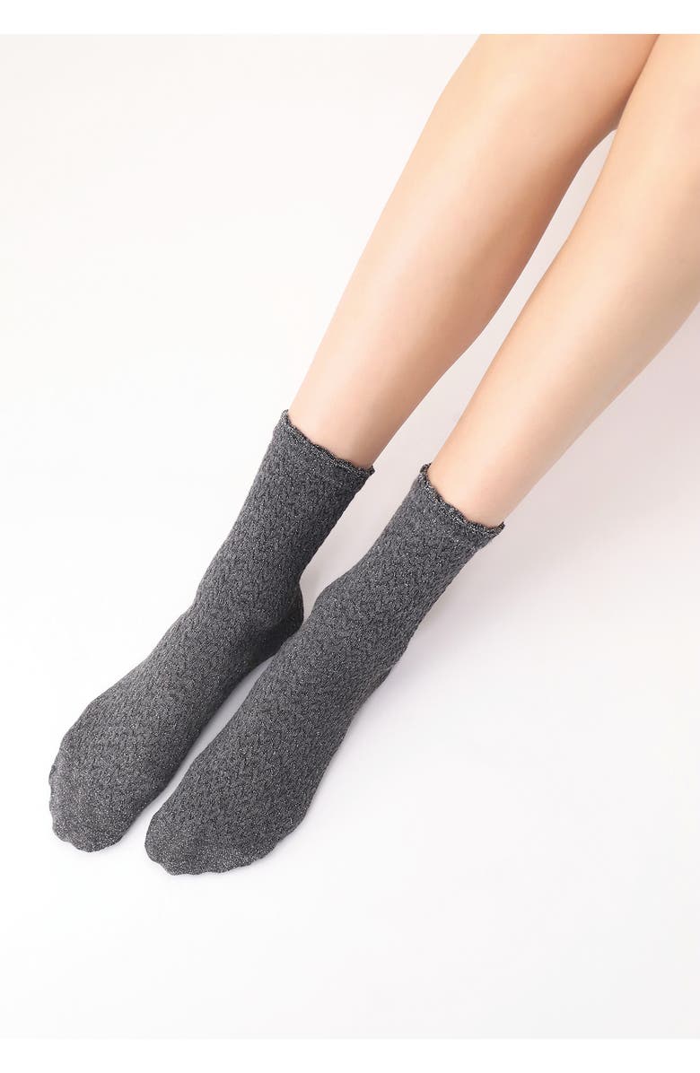 Oroblu Metallic Crew Socks, Alternate, color, 