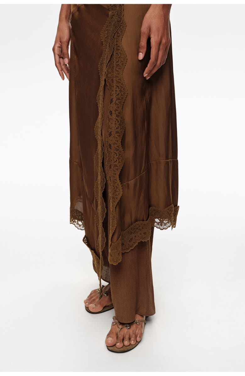 Bimba y Lola Textured Straight Skort, Alternate, color, Brown