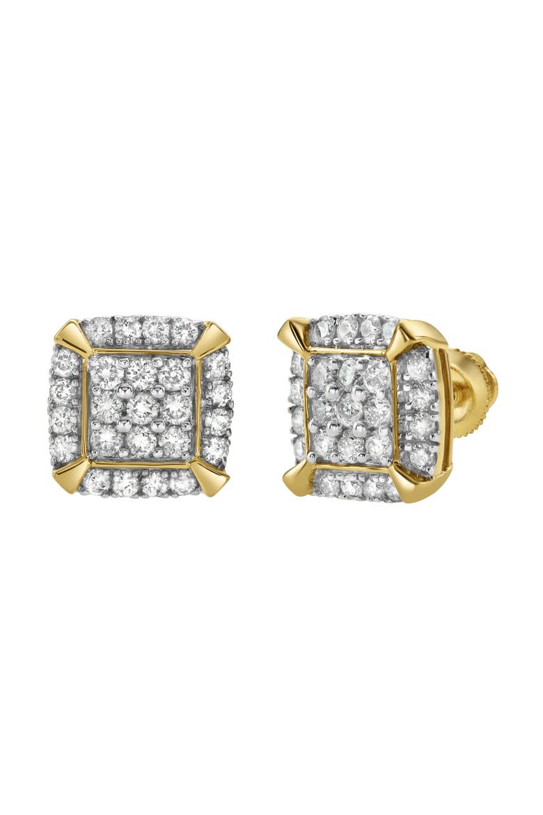 Cuffs 14K Yellow Gold Diamond Stud Earrings - 0.96ct., Main, color, 14K Yellow Gold