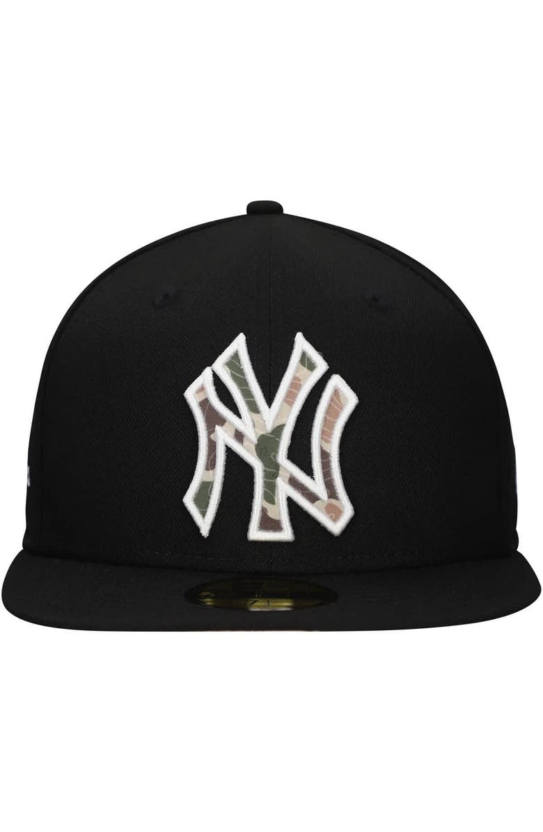 New Era Men's New Era Black New York Yankees Troop Chant Camo Undervisor 59FIFTY Fitted Hat, Alternate, color, Black