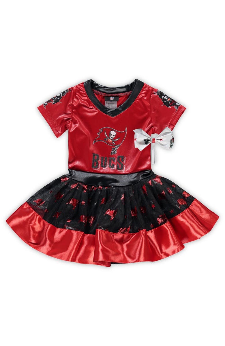 JERRY LEIGH Girls Toddler Red Tampa Bay Buccaneers Tutu Tailgate Game Day V-Neck Costume, Main, color,