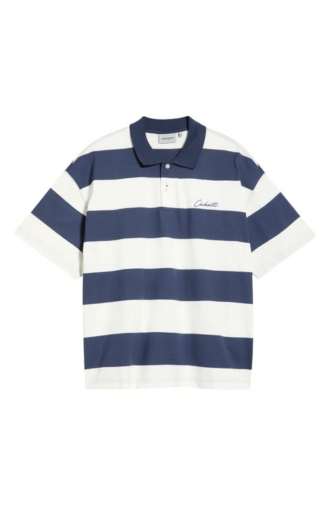 Delray Stripe Organic Cotton Jersey Polo