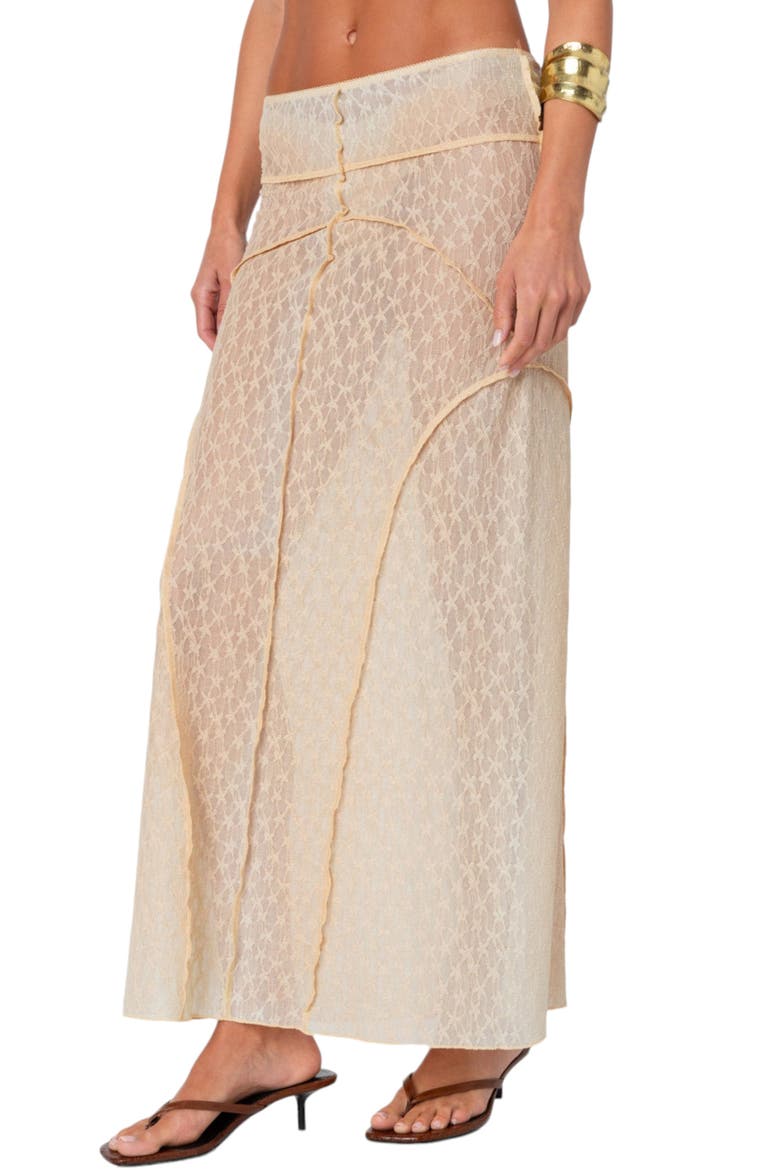 Inside Out Sheer Maxi Skirt, Main, color, BEIGE