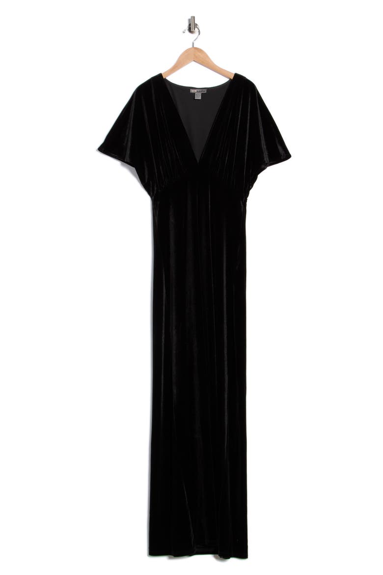 Paige Velvet Maxi Dress, Alternate, color, BLACK
