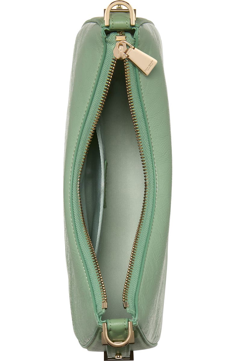 Kate Spade New York liv crinkle patent leather convertible shoulder bag, Alternate, color, Crisp Sage