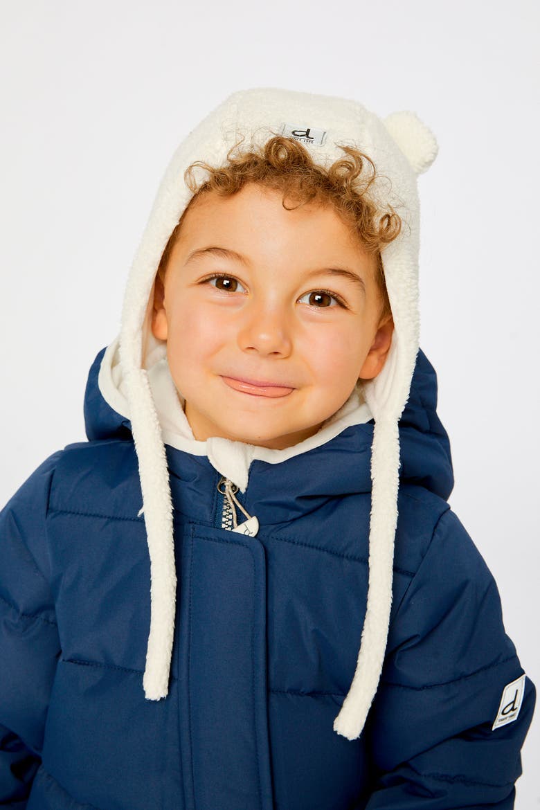 Winter Fleece Bear Ears Earflap Hat, Alternate, color, Off-White