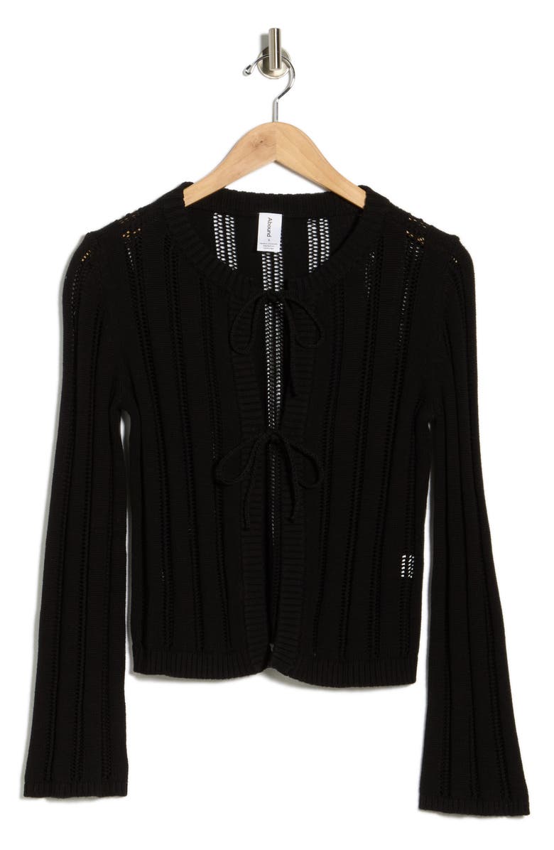 Abound Tie Front Cardigan, Alternate, color, Black