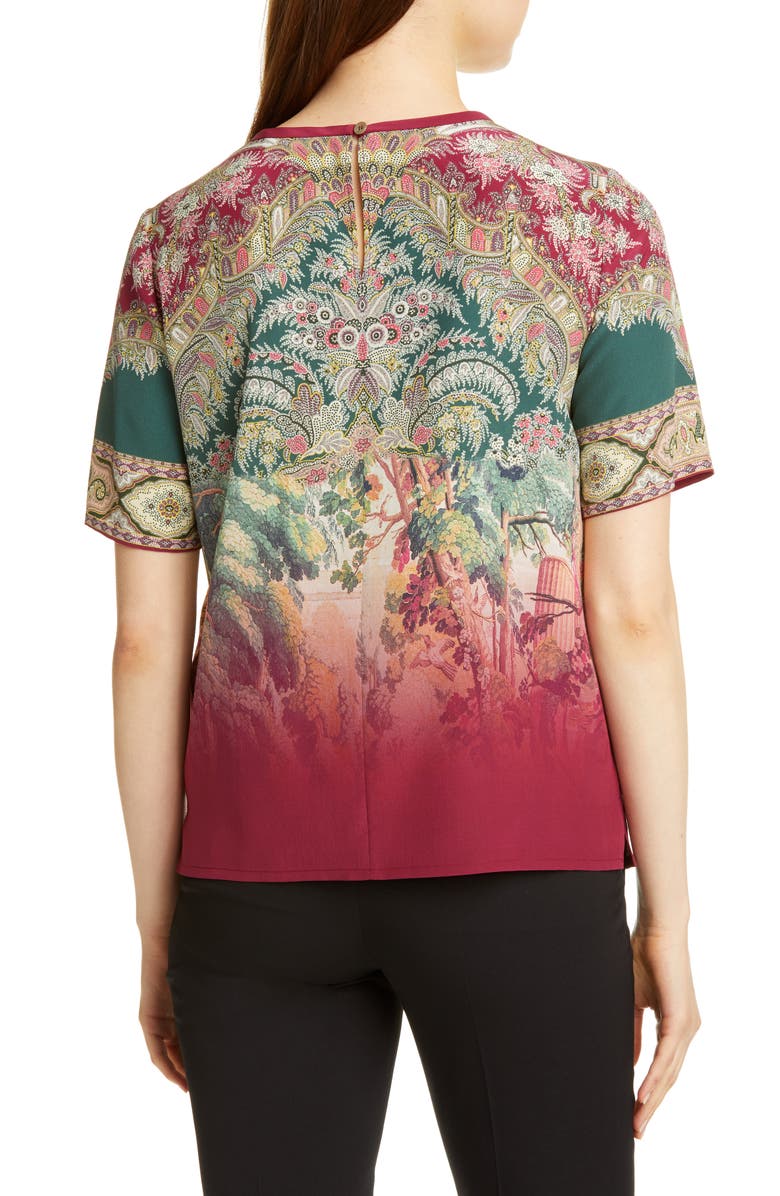 Etro Dégradé Paisley Print Silk Top, Alternate, color, 