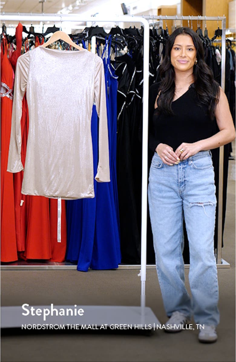 Asymmetric Neck Ruched Minidress, sales video thumbnail