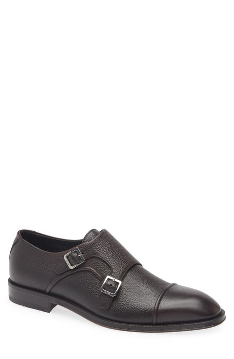 Derrek Cap Toe Two Buckle Monk Shoe (Men)