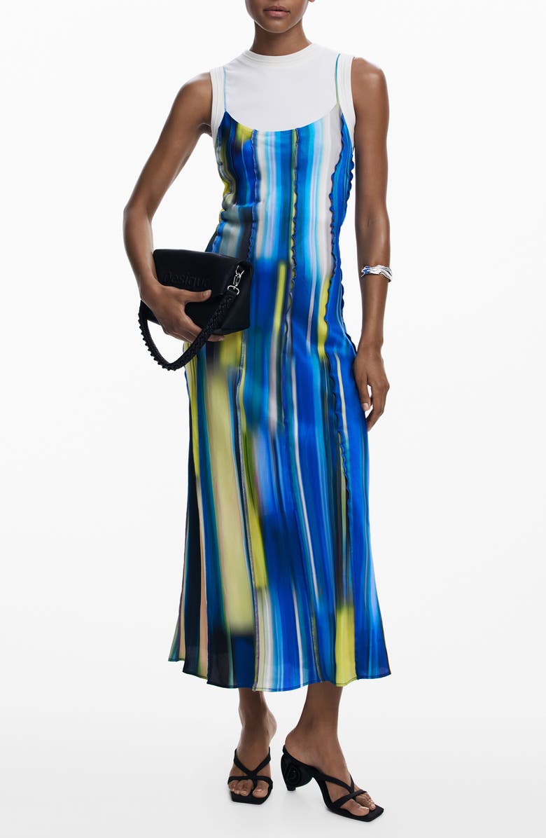 Desigual Sleeveless Maxi Dress, Main, color, Blue
