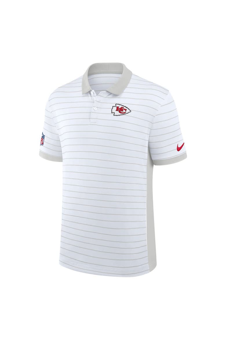Men's Nike White Kansas City Chiefs Sideline Victory Stripe Performance Polo, Alternate, color, White
