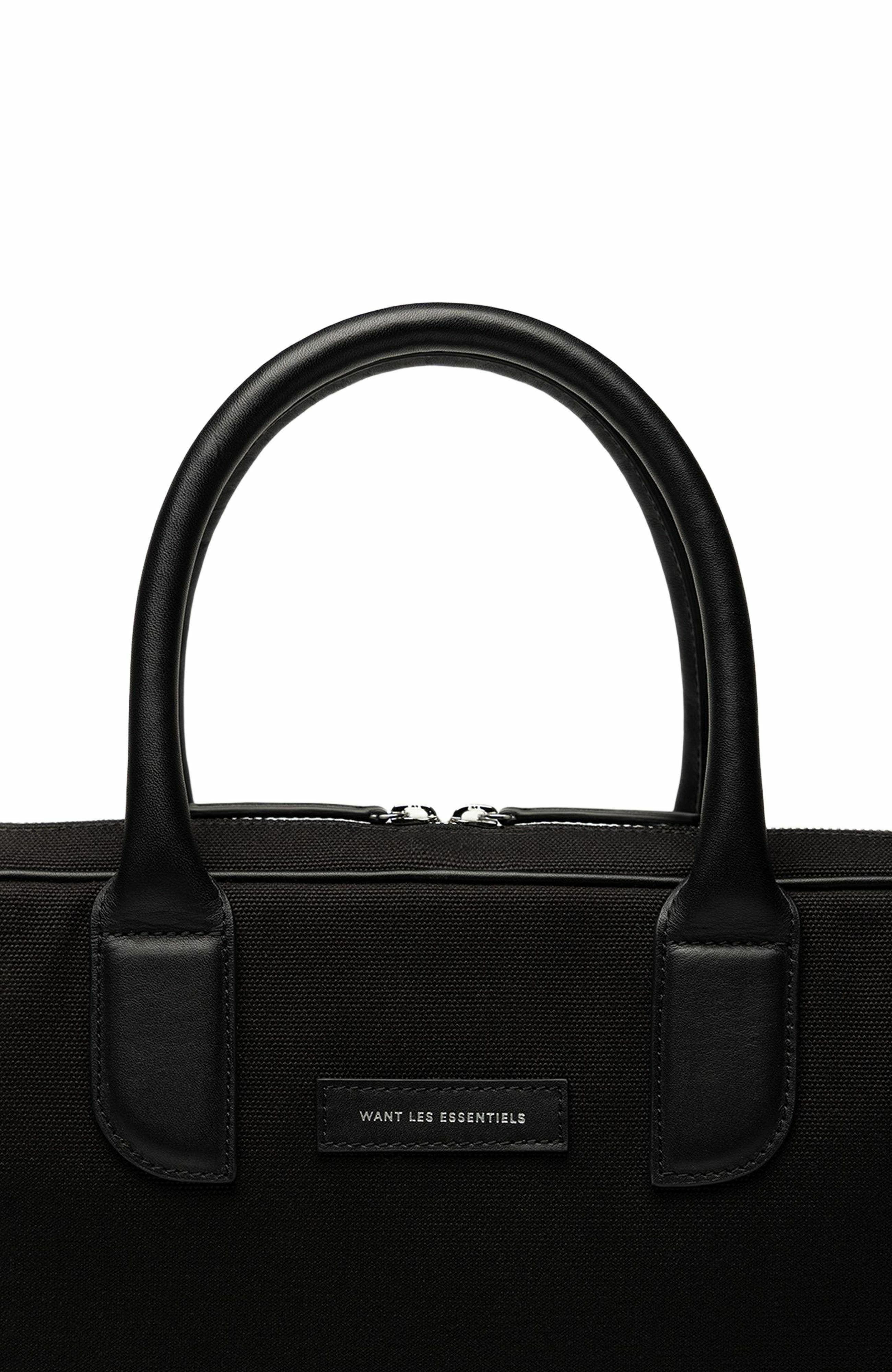 WANT Les Essentiels Lesage Organic Cotton Canvas Computer Bag, Alternate, color, Black