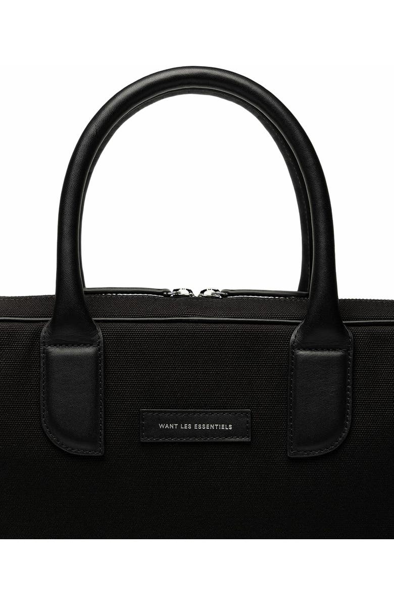 WANT Les Essentiels Lesage Organic Cotton Canvas Computer Bag, Alternate, color, Black