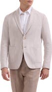 Bugatchi Tan Herringbone Knit Cotton Blend Sport Coat