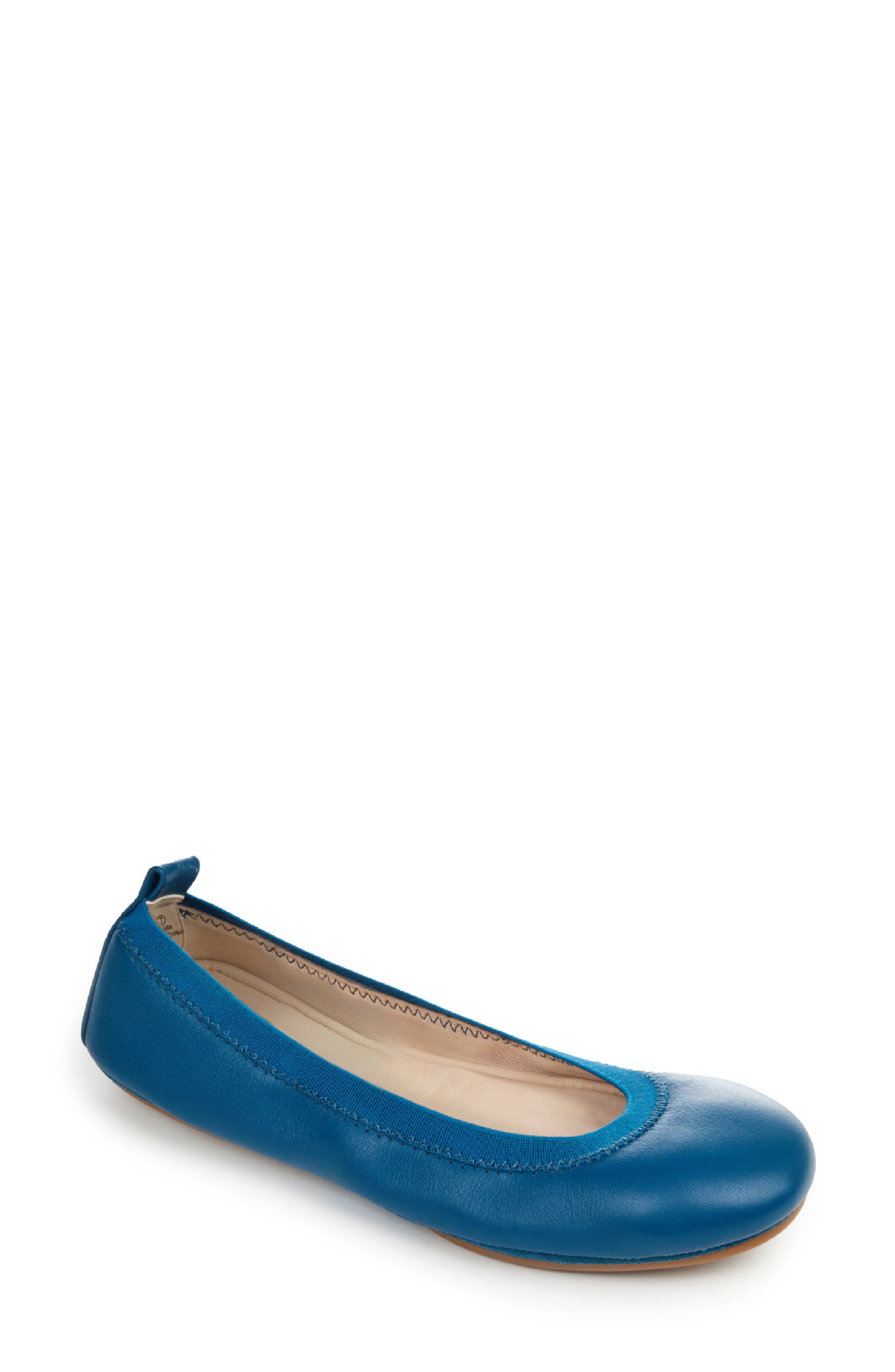 Yosi Samra Samara Foldable Ballet Flat, Main, color, Tidal Teal