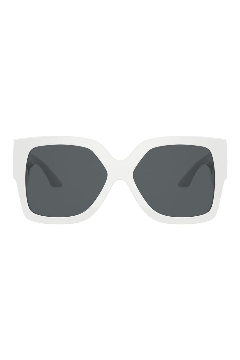 59mm Rectangular Sunglasses, Main, color, WHITE/ DARK GREY