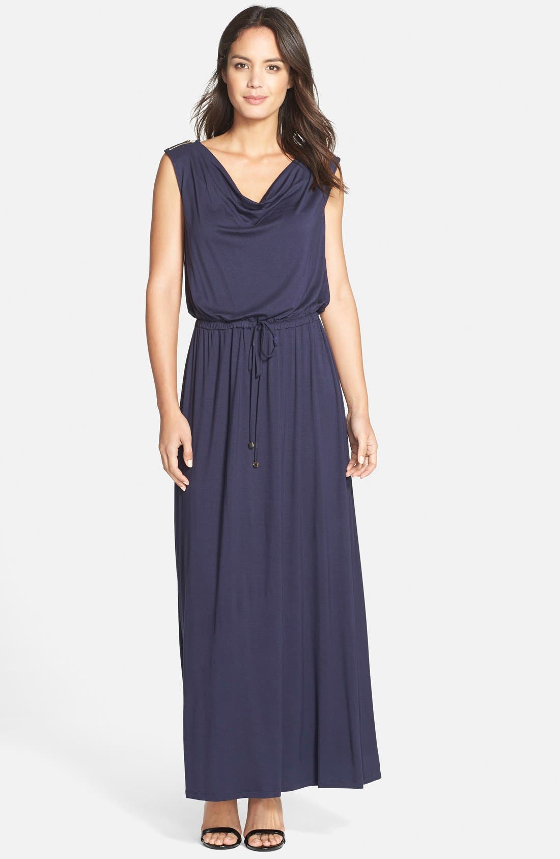 Ivanka Trump Cowl Neck Drawstring Maxi Dress (Women) | Nordstrom