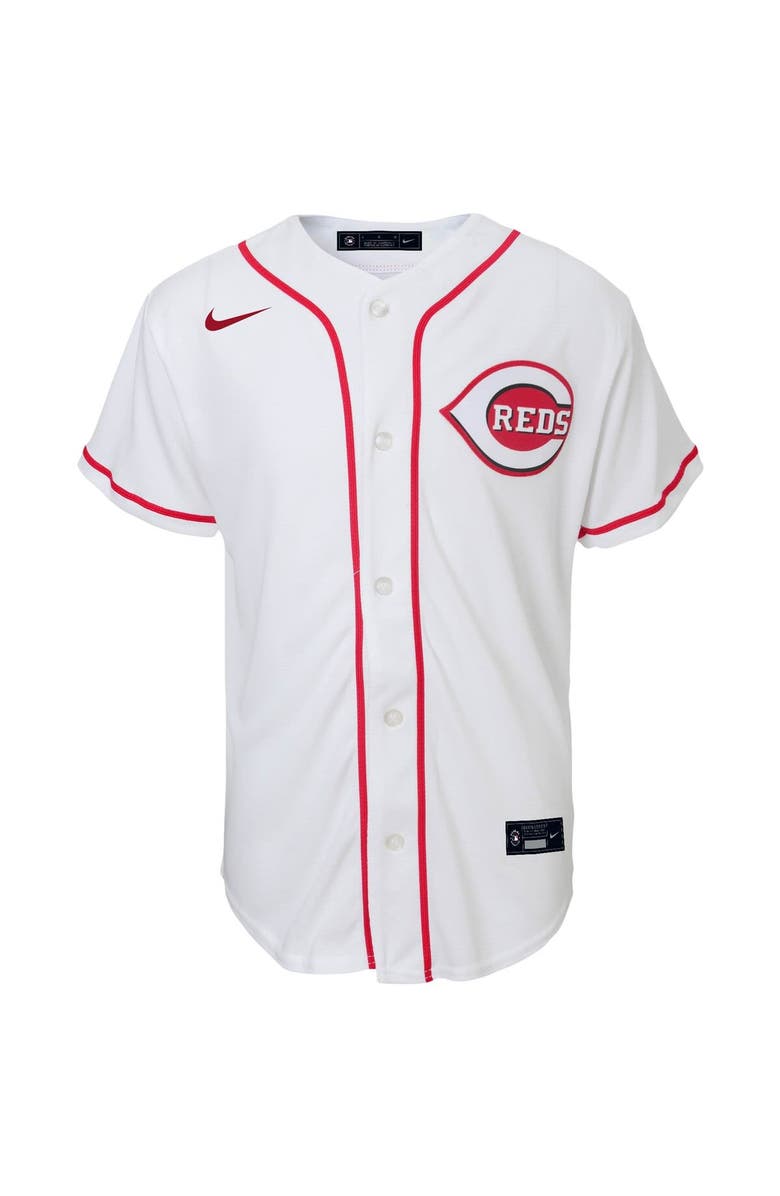 Nike Youth Nike White Cincinnati Reds Home Replica Team Jersey, Alternate, color, 