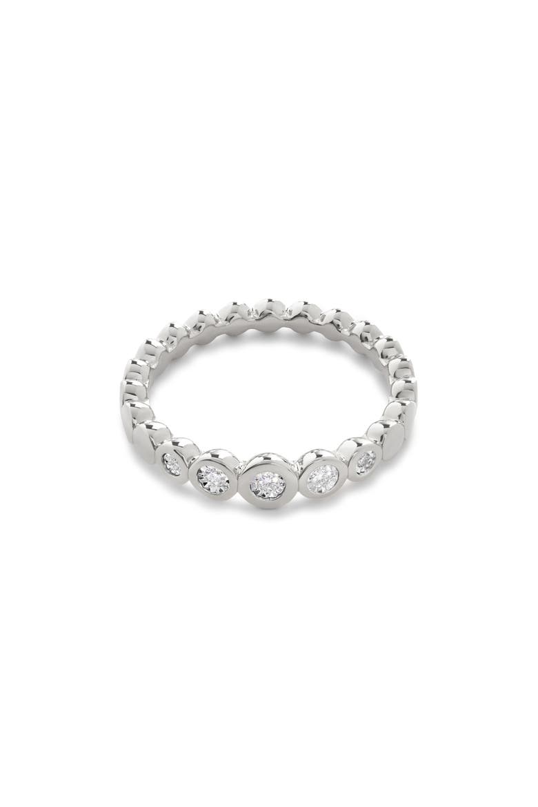 Lab Created Diamond Half Eternity Ring, Main, color, STERLING SILVER / DIAMOND