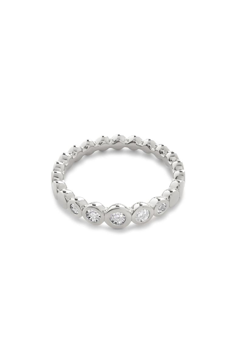 Monica Vinader Lab Created Diamond Half Eternity Ring, Main, color, Sterling Silver / Diamond