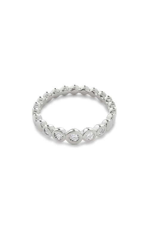 Monica Vinader Sterling Silver Graduated Diamond Half Eternity Ring Lab Grown Diamond In Metallic