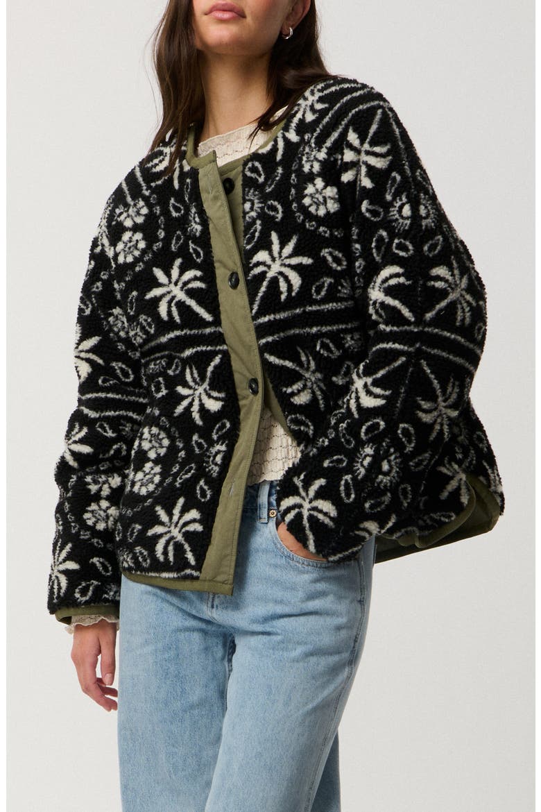Bossa Nova Reversible Fleece Jacket, Main, color, MILITARY GREEN